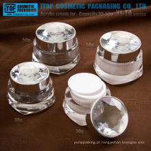 Série YJ-TA 30g 50g diamante boião de creme acrílico frascos de embalagens de cosméticos